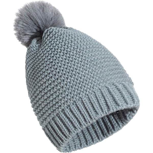 Toddler Baby Hatt & Vantar Set Vinter Varm Stickad Hatt Pom Pom Beanie för Pojkar Flickor 1 Hatt + 1 Par Vantar (Grå)
