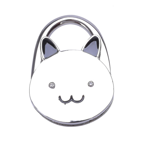 Black Cat Cartoon Foldable Silver Tone Handbag Hook