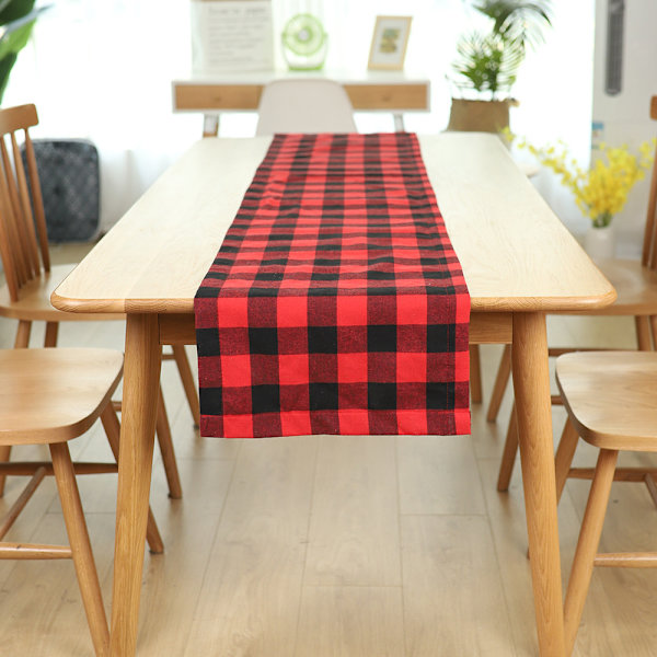 Rød og Sort Lille Buffalo Check Bordløber 14x72 Tommer Hjemmemode Farmhouse Living Buffalo Check Bord