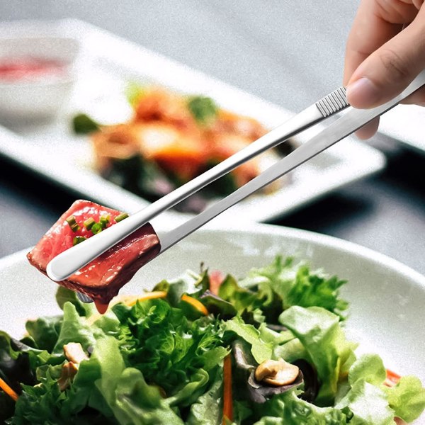 Mad Pincet Ekstra Lange Pincetter, Metal Tænger Rustfrit Stål Køkken Mad Tang Brød Klemme Kageklemme Grill Køkkentænger Til Madlavning Af Fisk Og Skaldyr (