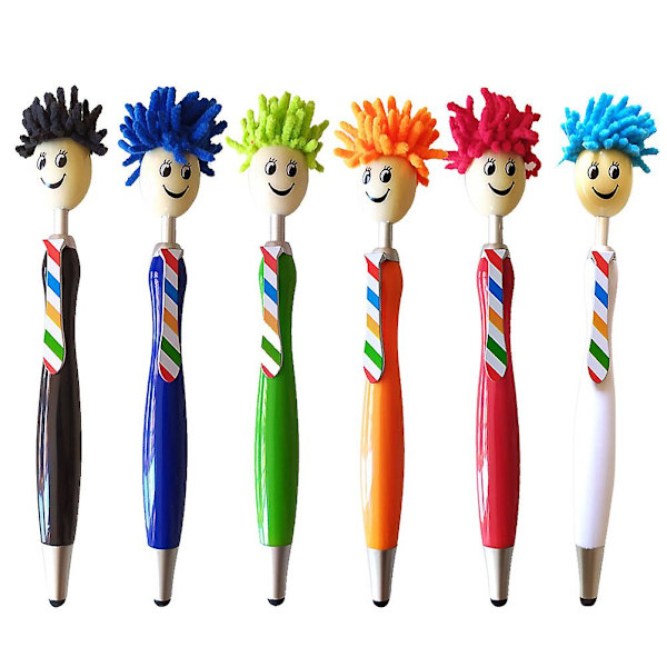 6 stk Plastkulepenn Kreativ kulepenn Kulepenner Skrivepenn Fargerik 15X1.5CM Colorful 15X1.5CM
