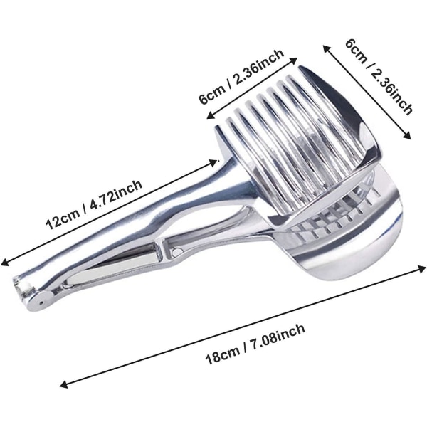 Kuttertang Kutter Tomatskjærer Assistent Med Langt Håndtak Fruktklipp Holder Jevnt Rundt Aluminiumslegering Enkel Skjæring Kiwi Grønnsaksverktøy Kjøkken C