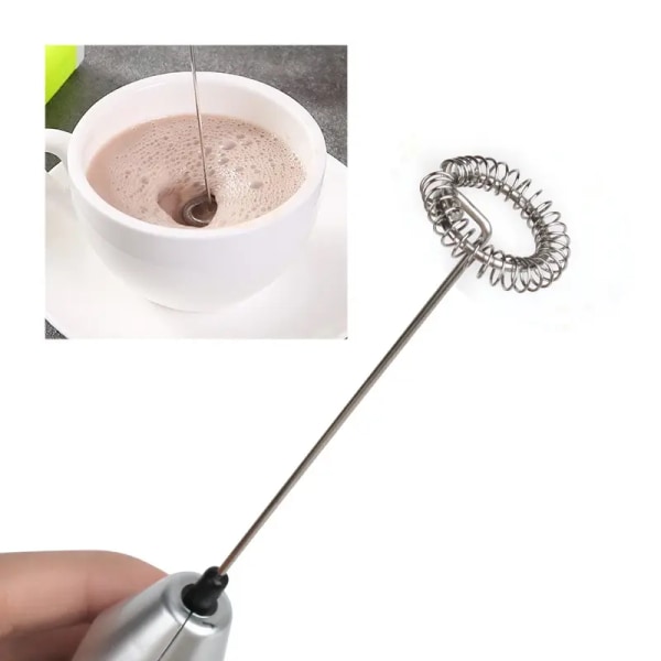 Elektrisk mjölkskummare för kaffe, Handhållen skummare för mjölk, visp, skummare, mixer, skummande stav för kaffe,