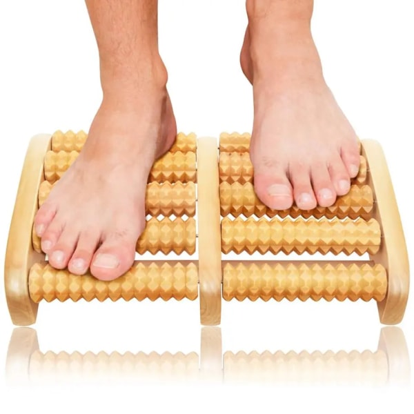 Dual Foot Massager Roller (Large). Lindring af plantar fasciitis, stress, hæl, svangsmerter - Originalen - Shiatsu akupressur afslapning. Fuld instruktion