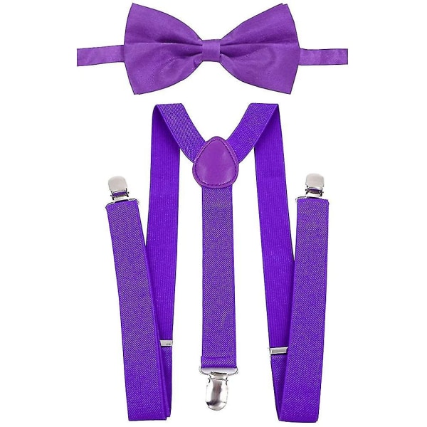 Herrar Suspender Y-forma Stil 3 Stabila Klämmor 2,5 cm Bred Elastisk Herrar Fluga