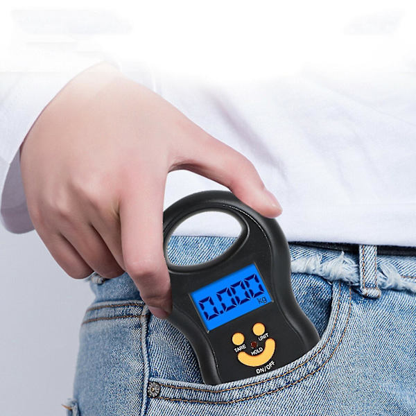 Digital Fiskvekt Post Hengende Krok Bagasjevekt LCD Mini Bærbar 50 kg