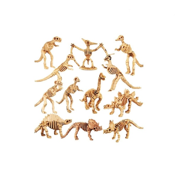 12 stk Mini Dinosaur Skjelettmodell Leke Simulering Arkeologisk Utgraving Dinosaur Skjelett Håndverk 8*5*2cm
