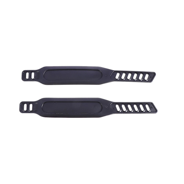 2 kpl Liikuntapyörän Poljinhihnat Muoviset Poljinhihnat Säädettävät Pyöräilykiinnitysnauhat Musta 31X4.5X0.3cm Black 31X4.5X0.3cm