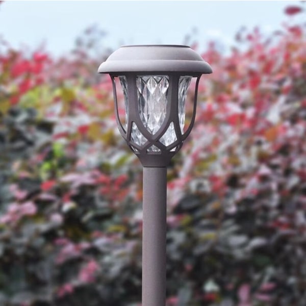Utendørs solcelledrevne vanntette hagelamper, plenlamper, LED hagedekorative lamper, villa bakkeplugglamper (4 stykker kafé plenlamper hvitt lys
