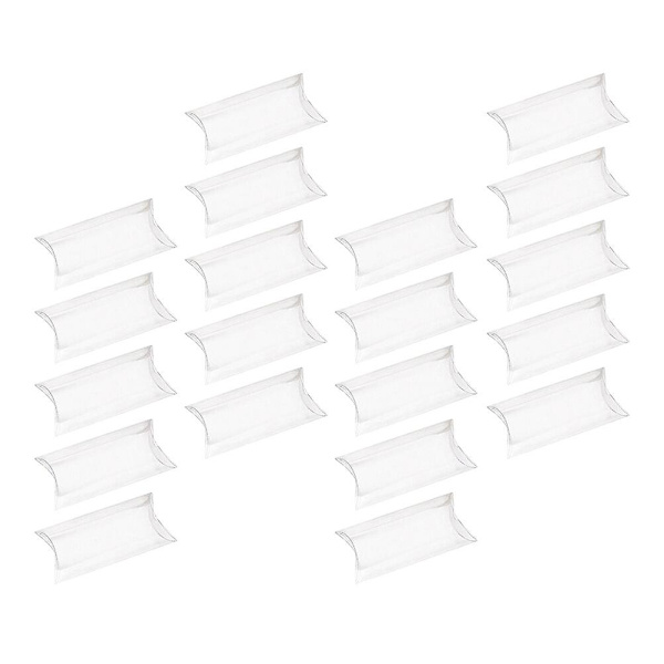 20 stk. Pudeformet Slikæsker Transparent Plastik Slikæsker Bryllup Slik Indpakningsæsker Transparent Transparent 14X7X2.5CM