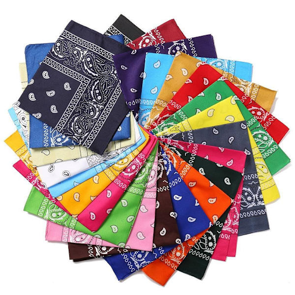23 st Multifunktionella Bandanas Cowboy Polyester Huvudband 22x22 tum Utomhus Cykling Multifunktionell Huvudduk