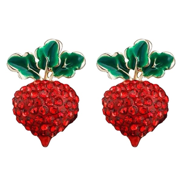 Fruktgåva Matörhängen Rädisörhängen Kvinnor Statement Örhängen Grönsaksörhängen Röd 1.6x1.2CM Red 1.6x1.2CM