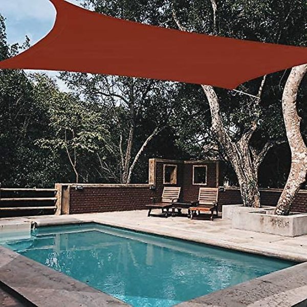 Vattentät Solsegel UV-Blocker Solskydd Patio Likbent Triangel Stickad Block Tyg Pergola Carport Markis 2x2 Röd 2x2 Red