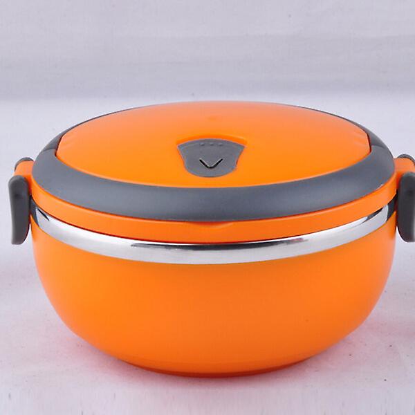 Bärbar enkellagers thermal av rostfritt stål Lunchlåda Matbehållare med handtag (orange) Orange Orange
