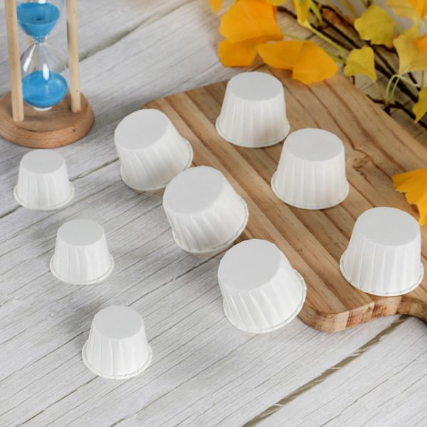 Sett med 100 Cupcakeformer Papir Cupcakeformer til Fest Bryllup Jul 1 Farger (Hvit)