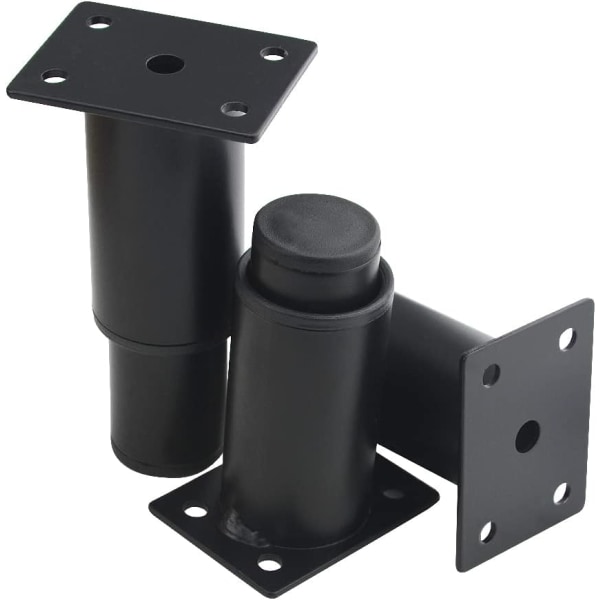 4 stk. Justerbare Møbelben, Heavy Duty Metal Møbelben til Bord, Seng, Sofa (8-12cm, Sort)