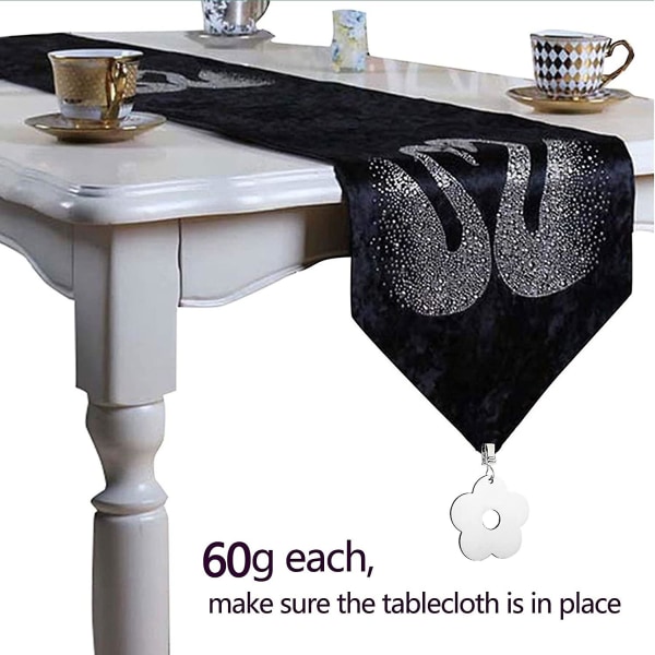 Heavyweight Tablecloth Weights Flower Tablecloth Clips Silver Stainless Steel Tablecloth Weights Flower Clip Garden Tablecloth Clip Holders For Tablec