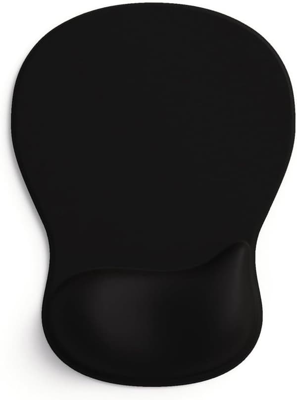 Ergonomisk gelmusematte med håndleddsstøtte, glatt Lycra-overflate og sklisikker PU-base for hjemmekontor og spilling, svart