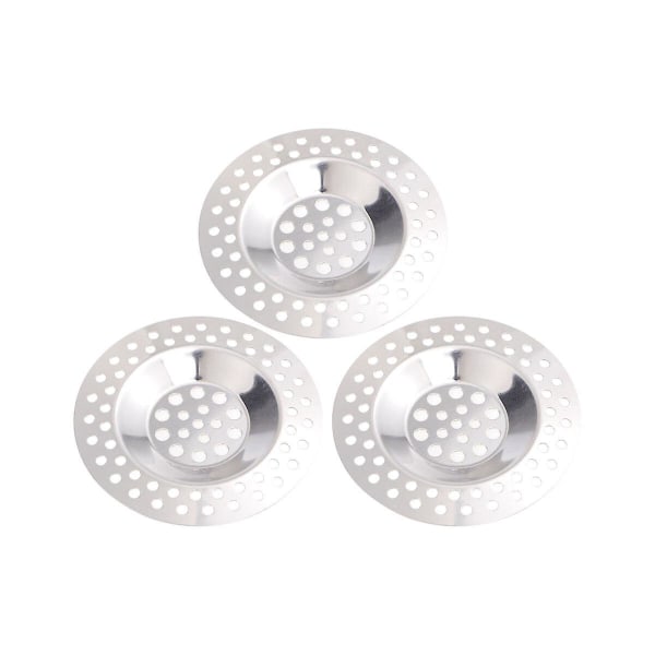 3 stk. Mesh Si Strainer Badekar Hår Fangst Bad Filter Net Hår Filter Net Vask Aftapning Hår Stopper Silver 3pcs