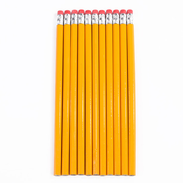 11 sekskantede blyanter, rød spids, blyantsæt