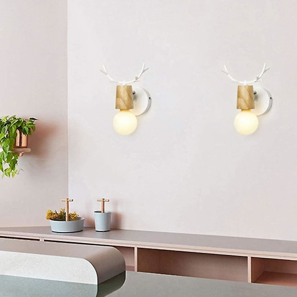 Antike Gevir Log Vægslampe Moderne Minimalistisk Personlighed Smijern Led Restaurant Bar Gang Gang Vægskål (1stk Hvid)