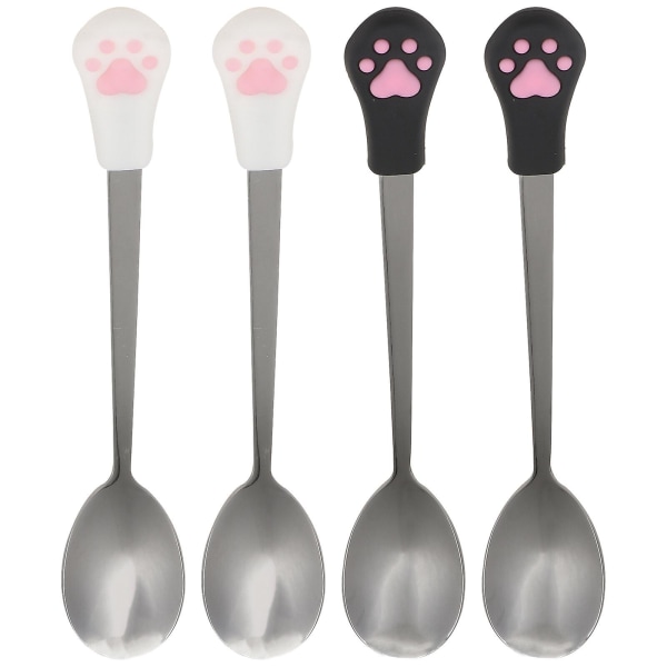 4 stk. Hundekatte Ske Hundefoder Ske Rustfrit Stål Hundefoder Ske Katteklo Ske 15X2.7X0.5CM 15X2.7X0.5CM