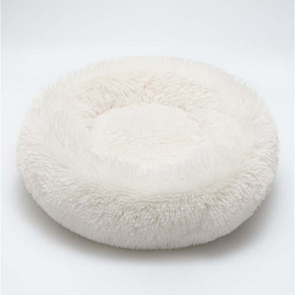 Katteseng rund hundebed kæledyrsrede oval katteseng donut rede seng hvid diameter 40cm
