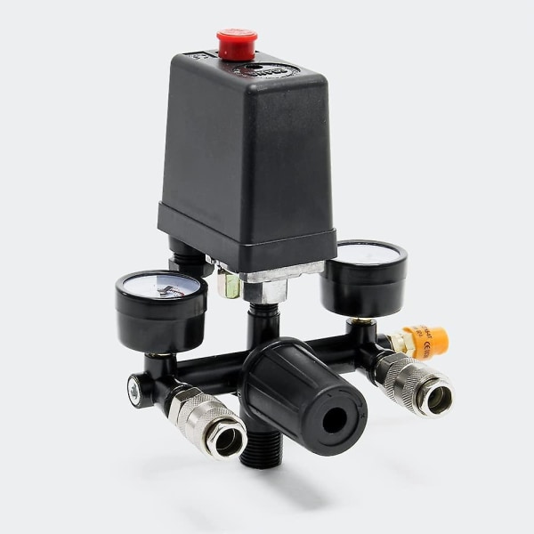 Trykkregulator med trykkbryter for kompressor Trykkbryter med 2 skjermer