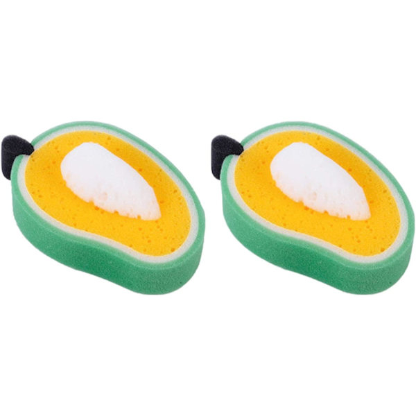 Kovaa kulutusta kestävät, naarmuuntumattomat astianpesusienet, söpöt piirrettyjä hahmoja, uudelleenkäytettäviä, keittiöön ja kotikäyttöön, Avocado 2 kpl Avocado 2 Pcs