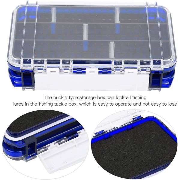 Tackle Box Organizer Fiskesæt Kasser Portable Fiskesæt Kasser Transparent Fiskesæt Opbevaringskasser (Transparent Blå)
