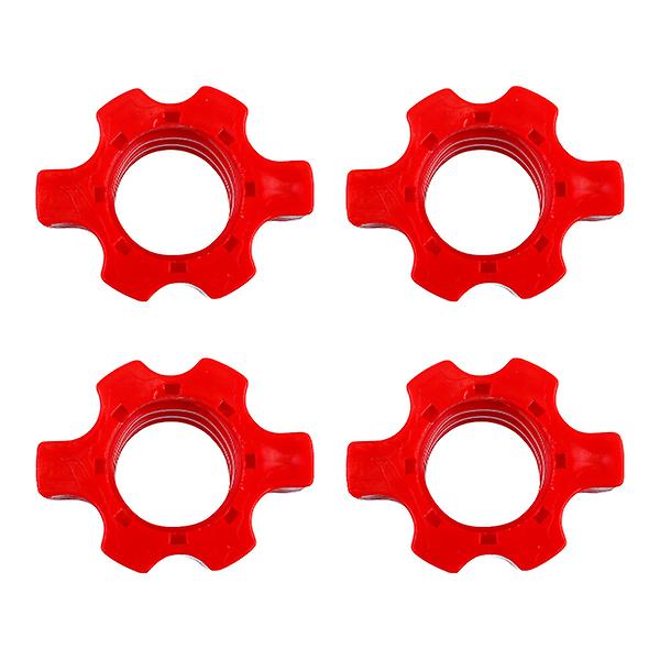 4 kpl Mustat Chokerit Dumbbell Hex Nutd Dumbbell Tarvikkeet Barbell Hex Nut Dumbbell Bar Collar Dumbbell Red 4.8X3.7X2.1CM