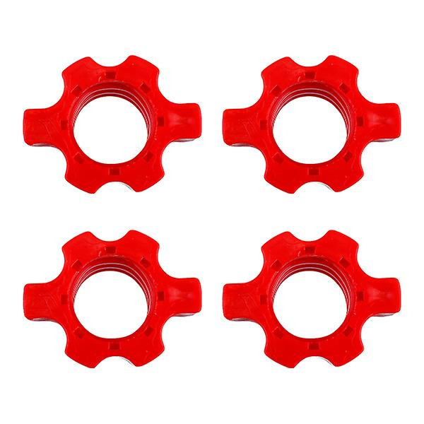 4 stk Sorte Chokere Dumbell Hex Nutd Dumbbell Tilbehør Barbell Hex Nut Dumbbell Bar Collar Dumbbell Red 4.8X3.7X2.1CM