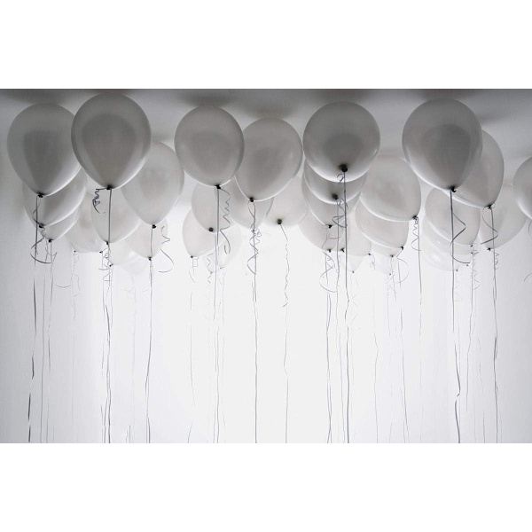 96 stk Sølvfarget Festballonger for Fest, Bursdag, Bryllup, Jubileum, Juledekorasjon, 12 tommer, 2,8 g Latexballonger