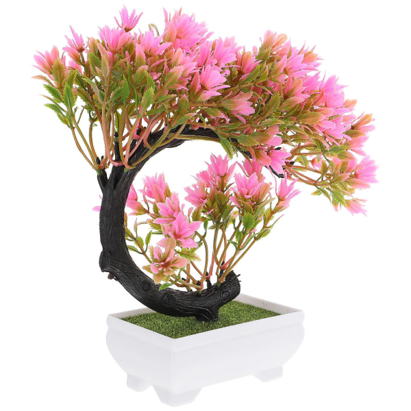 Ulkotilojen sisustus Punainen Bonsai Puu Teko Bonsai Puu Realistinen Teko Bonsai Kasvi Teko Ruukutettu Puu Bonsai PuuPink22X22CM Pink 22X22CM