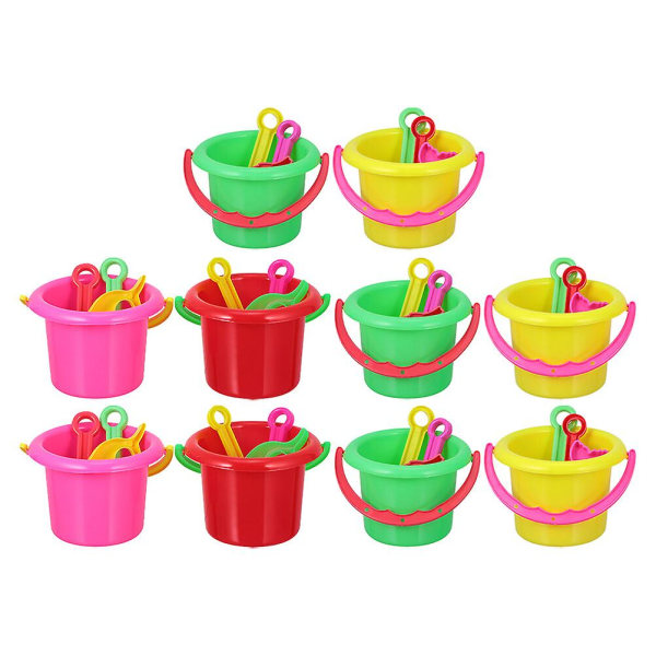 40 stk/10 Børnelegetøjs Spande Legetøjs Spand til Børn Mini Spande Legetøj til Børn Sandspand Tilfældig Random Color 12X9CM