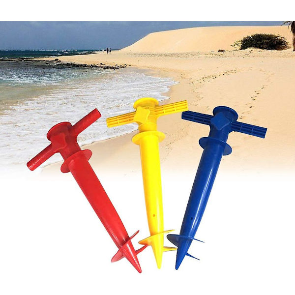 1-pack Mark Sand Paraplyankare Spik Paraply Stretch Stativhållare För Fiskespö Sol Strand Trädgård Uteplats (slumpmässig Färg)