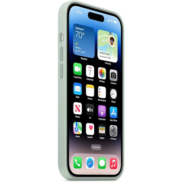 RY-Apple - Blåt Cactus Silikonecover til iPhone 14 Pro