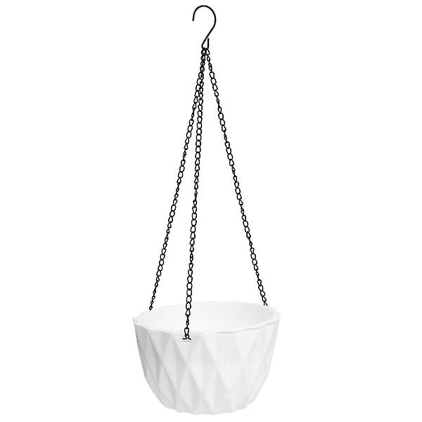 1pc Creative Automatic Water Absorption Flower Pot Hanging Plastic FlowerpotWhite14X21.8CM