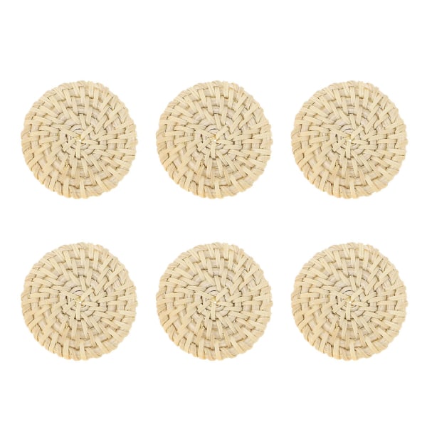 6 kpl Rattan-Punotut Korut Yksinkertaiset Pyöreät Korvakorun Ripukset Korujen Valmistukseen Koristeet 4X4X0.4CM 4X4X0.4CM