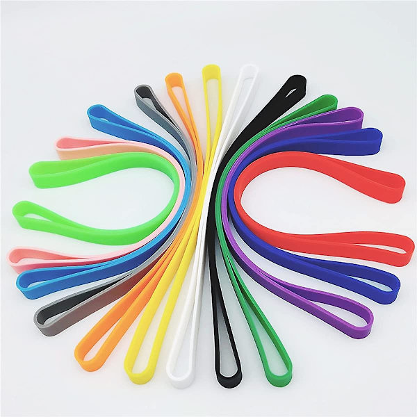 Silikon Gummiband, Planer Elastiska Band Inpackningsband Elastiskt Gummi Färgglada Gummi för Fästning av Böcker Paraplyer Sedlar Pennor (10 st, slumpmässigt