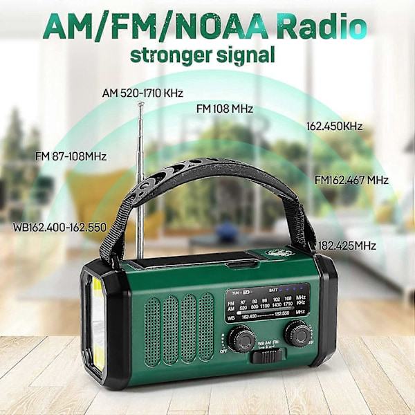 RYI Soldriven Nödradiomottagare med Handvev AM FM Väderradio, SOS, 3 Lägen, Läslampa Blå 1
