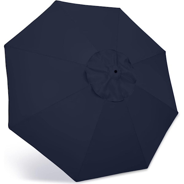 (Sort) 9ft Udendørs Parasol Udskiftningstop Passer 8 Ribber, Haveparasol Balkon Udendørs Cafe