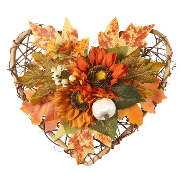 Hjerte høstblomster krans dørkrans Thanksgiving dekorasjon høstkranser