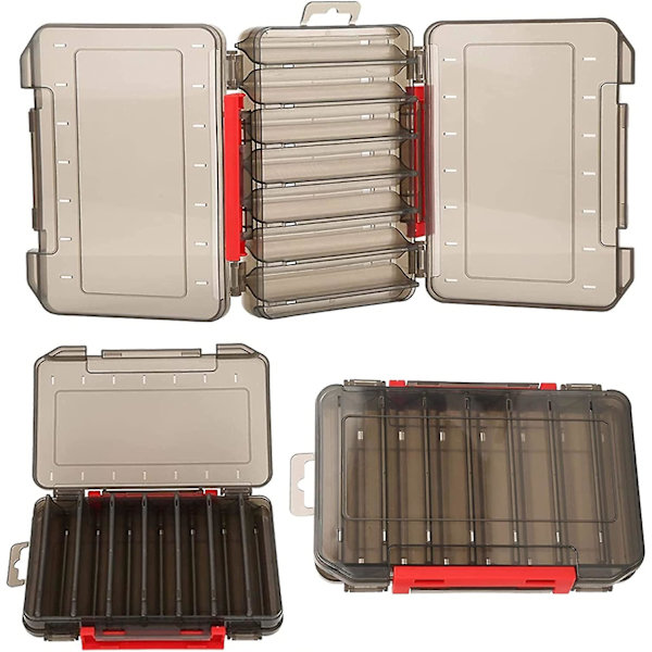 Fiskesnelleboks, 2 stk dobbeltsidige agnboks, fiskeredskaperboks med rom, plast agnboks, for fiskeutstyr, 19.5