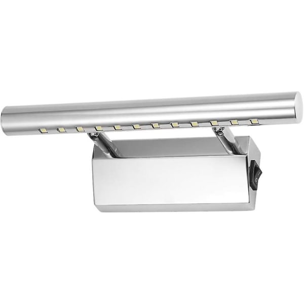 Energy Class A++ Wall Sconce, Stainless Steel, With Switch, For Bathroom Mirror, White