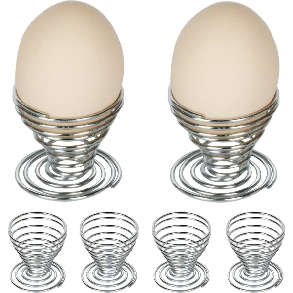 6 stk. Spiral Egg Kopper I Rustfritt Ståltråd