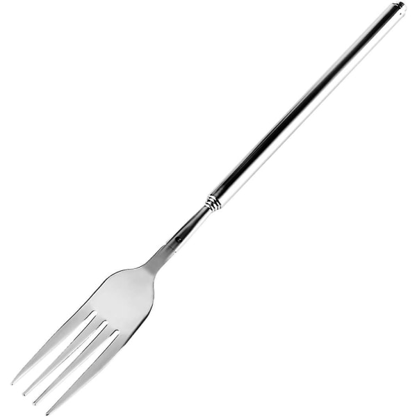 Utvidbar lang håndtert teleskopisk gaffel - bestikkgaffel for grill, middager, desserter, pølser, hotdogs, frukt og grønnsaker Grillverktøytilbehør