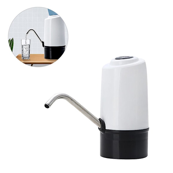 Bärbar Vattenbehållare Vattenbehållare Vattenkanna Pump Vattenflaska Pump Dricksfontän Tryck White 13.4x6.3cm
