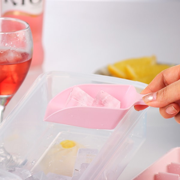 Ice Cube Tray with Lid and Freezer, Easy Release 55 Nugget Ice Tray with Cover, Storage Container, Scoop.  Perfect Small Ice Cube Maker Tray & Mold.