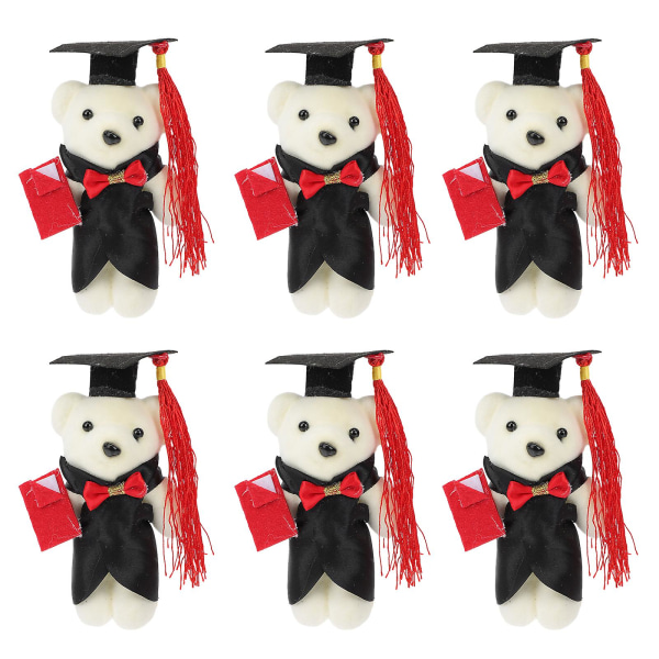 6pcs Graduation Season Bouquet Bear Accessory Lovely Bear Bouquet DecorationBlack13x8cm